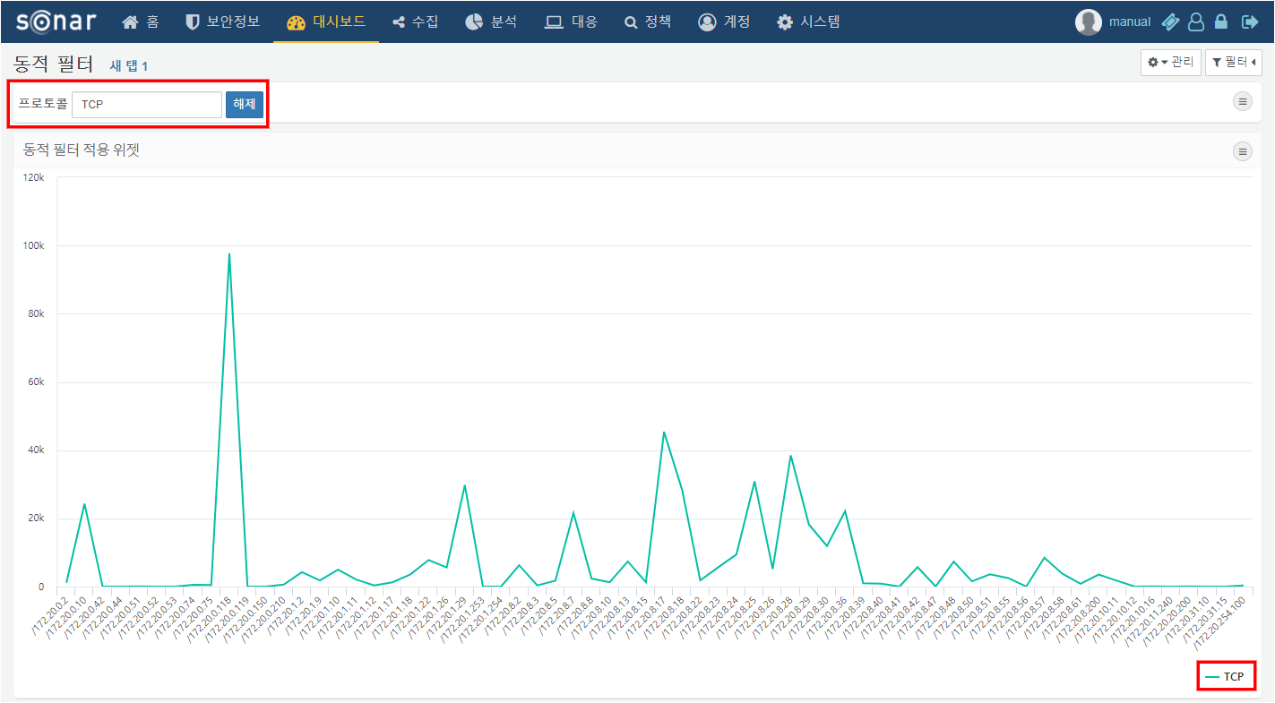 동적 필터 적용