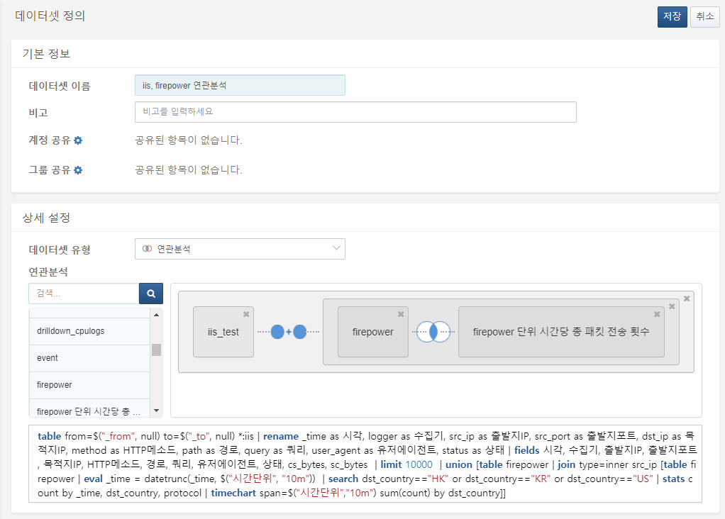 데이터셋 추가 - 연관분석