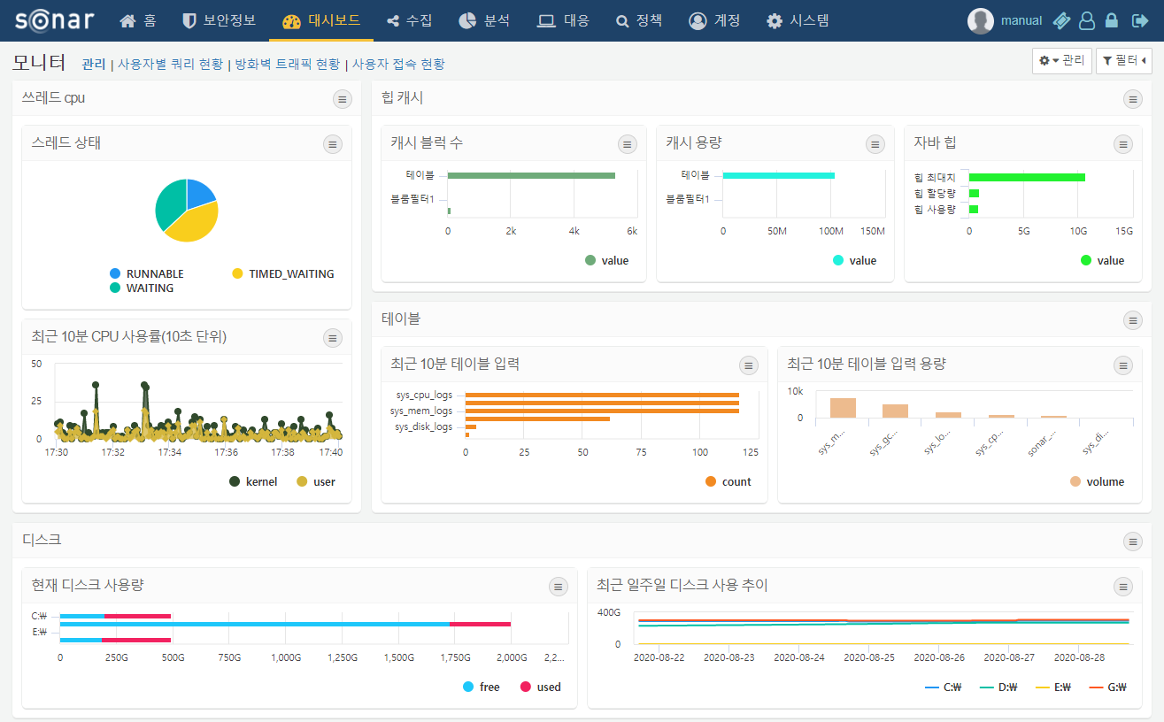 위젯 설정 표시