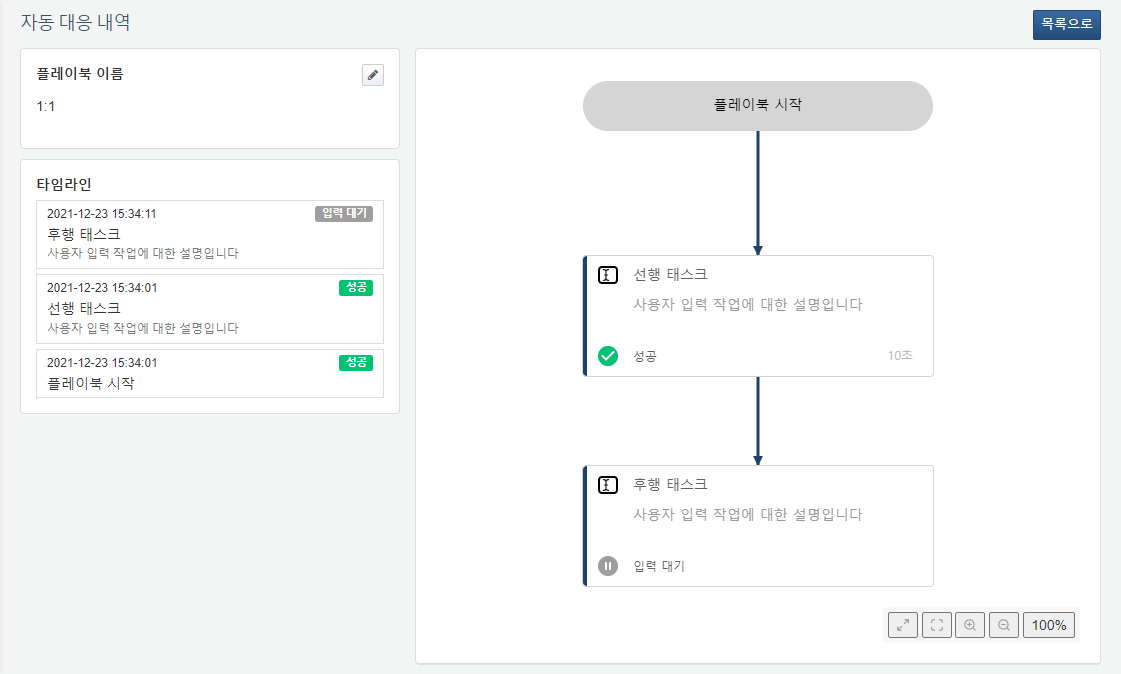 선행 작업 완료 후, 후행 작업 실행